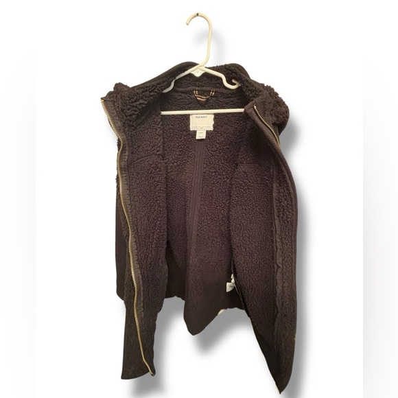 Old Navy black girls sz 8 (Med) Hooded Sweater Fleece Toggle Coat, great cndtn! - Picture 6 of 11